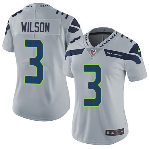 2019 Women Seattle Seahawks #3 Wilson grey Nike Vapor Untouchable Limited NFL Jersey